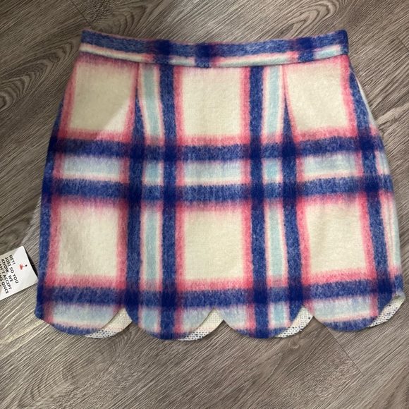 ASOS design check print Plaid Mini Skirt with Scalloped Hem - size 10 - Picture 2 of 8